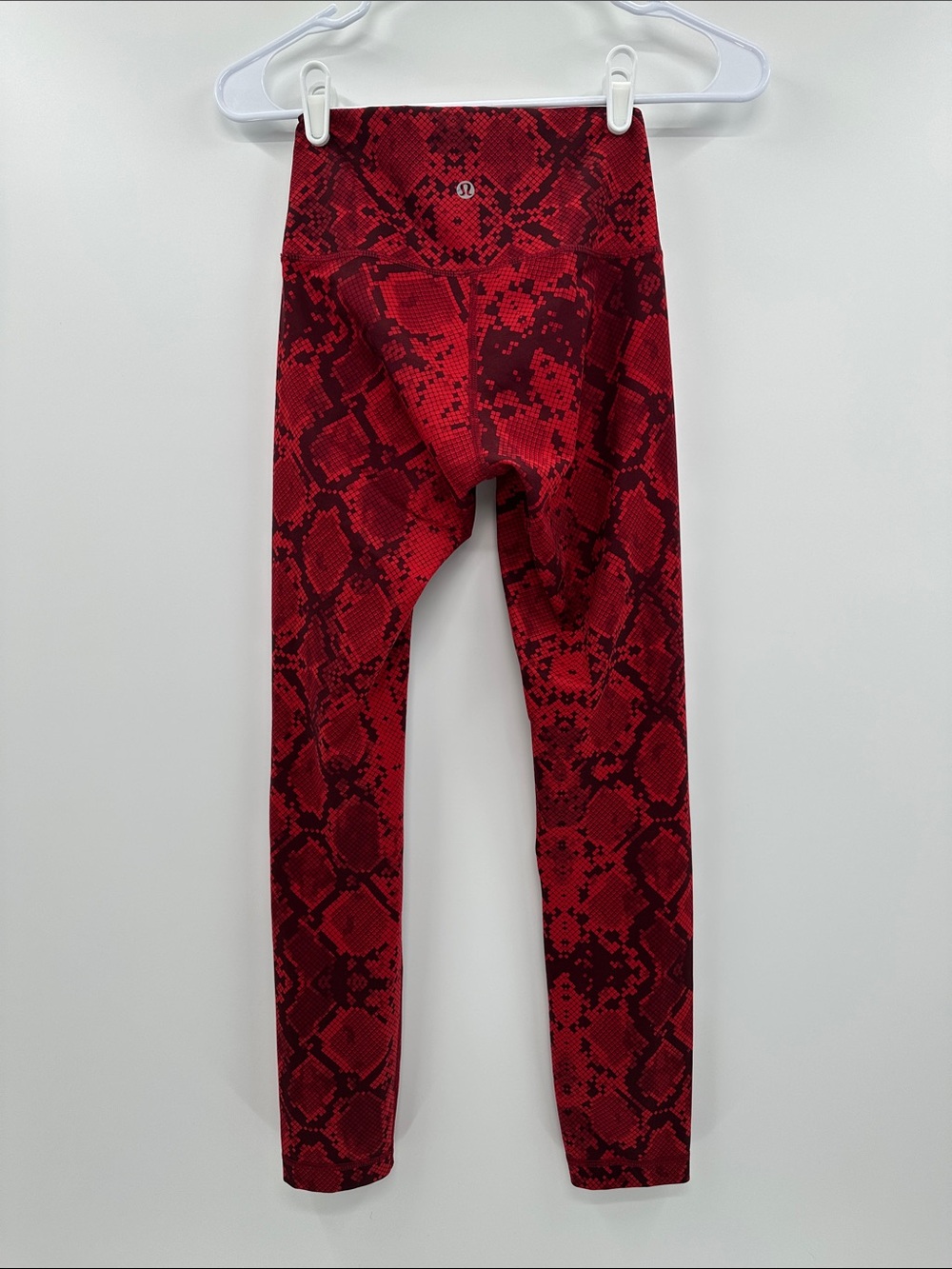 Lululemon Wunder Under Cranberry Red Snake-Print High-rise Pants/Leggings